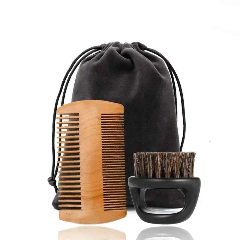 Kit Professionnel de Brosse à Barbe en Poils de Sanglier