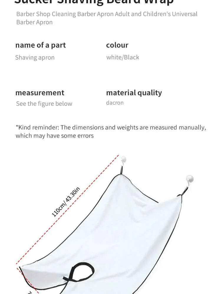 Tablier à Barbe Attrape Poils - Rasage Propre et Facile