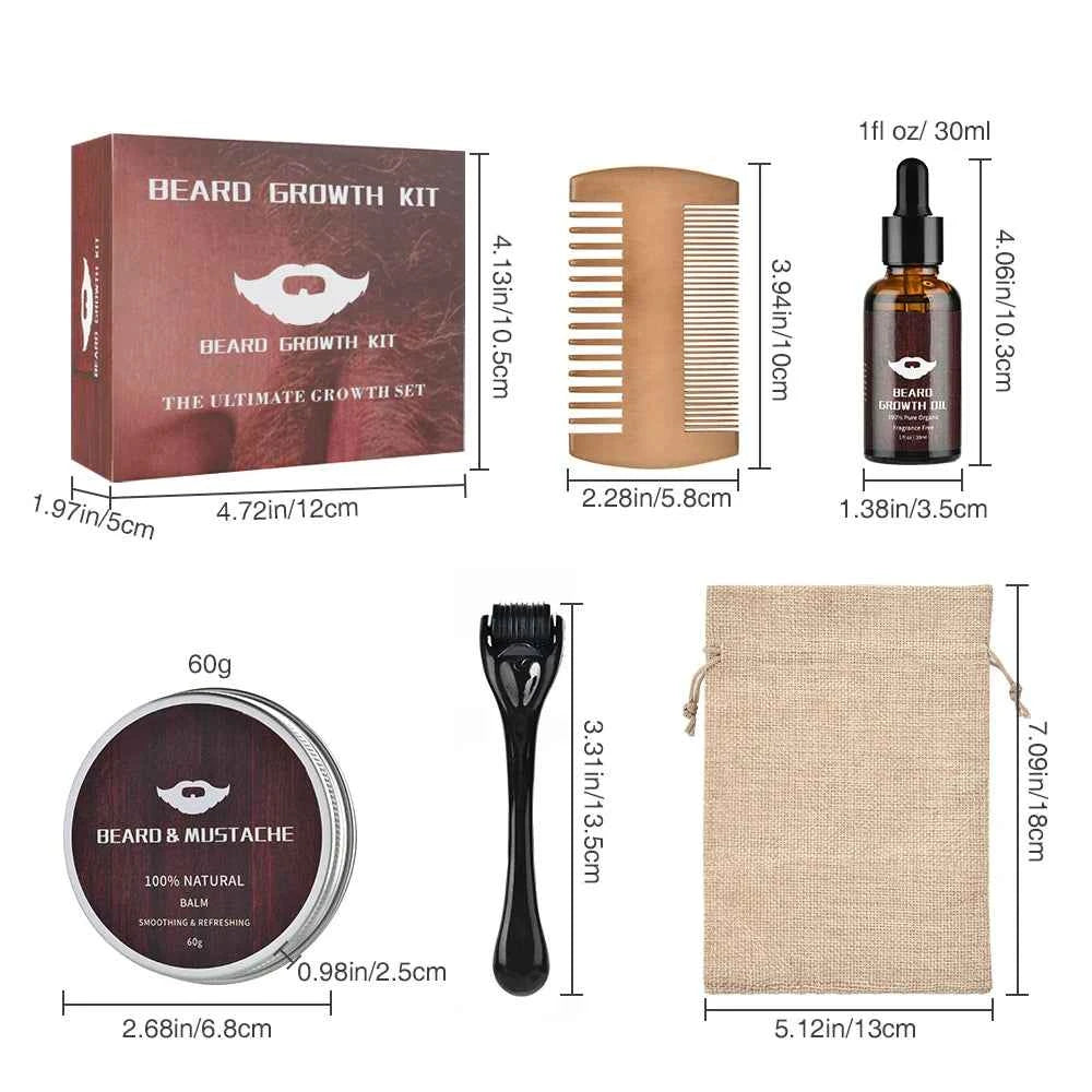 Kit Complet de Croissance et Soin de Barbe pour Hommes