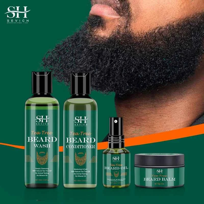 Kit de Croissance de Barbe Professionnel - Soin Complet 4-en-1