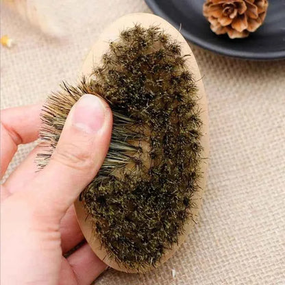 Kit de Brosse et Peigne à Barbe en Poils de Sanglier et Bois