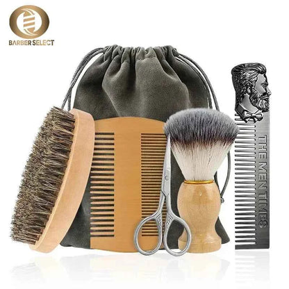 Kit Professionnel de Brosse à Barbe en Poils de Sanglier