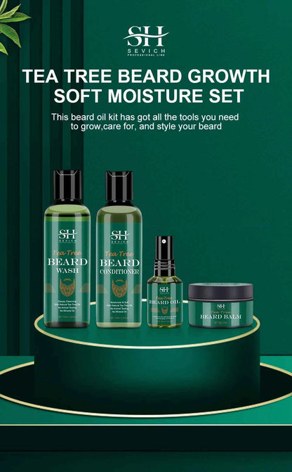 Kit de Croissance de Barbe Professionnel - Soin Complet 4-en-1