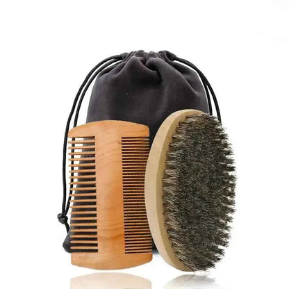 Kit Professionnel de Brosse à Barbe en Poils de Sanglier