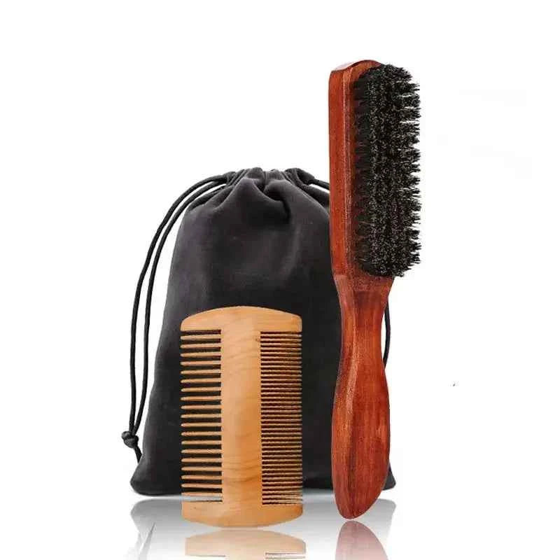 Kit Professionnel de Brosse à Barbe en Poils de Sanglier