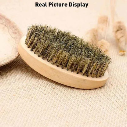 Kit de Brosse et Peigne à Barbe en Poils de Sanglier et Bois