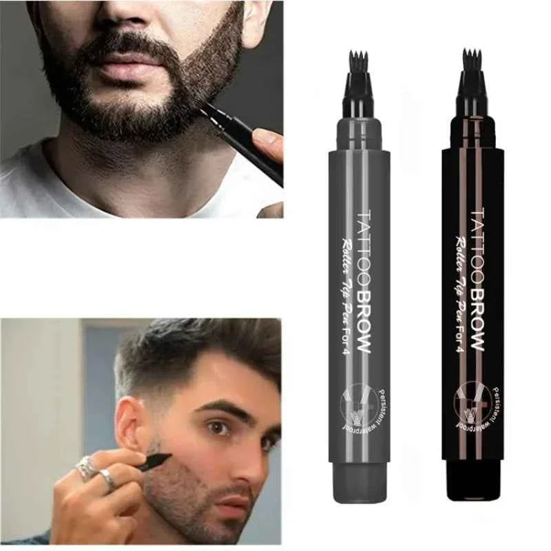 Stylo Remplisseur de Barbe 4 Pointes - Look Naturel et Défini